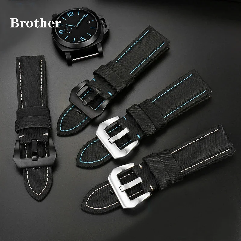 22Mm 24Mm 26Mm Cinturino In Nylon Per Panerai Pam441/01661 Cinturino In Pelle Sport Blu Nero Cinturino Accessori Bracciali