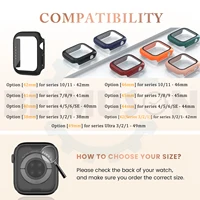 Verre trempé + couvercle pour Apple Watch série 42mm 46mm PC pare-chocs étui de protection d'écran iWatch série 11/10/9/8/7/6/5/4/3 Ultra SE 5