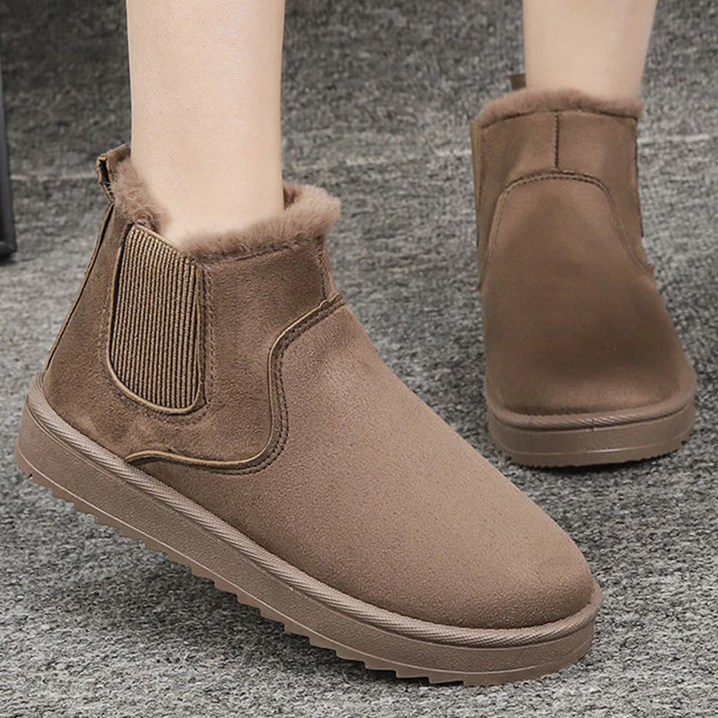 

Ботинки женские новые зимние плюшевые хлопковые ботильоны женская повседневная обувь модные теплые короткие ботинки без шнуровки женские зимние ботинки