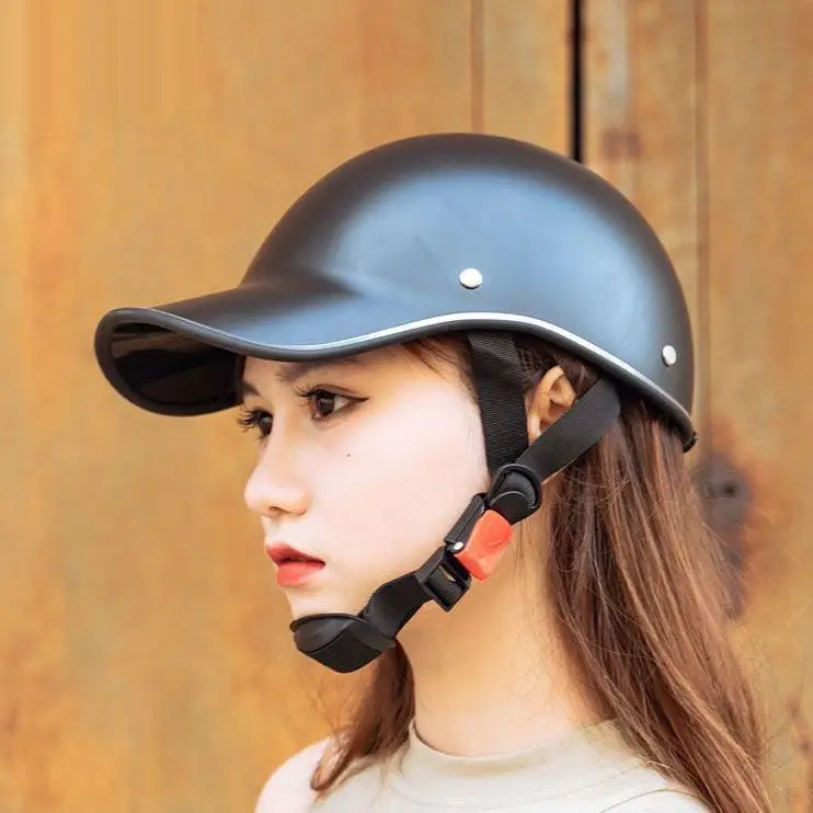 여름 사이클링 하프 헬멧 유니섹스 레트로 안전 차양 가벼운 자전거 모자 챙 얇은 스타일 피트니스 성인 헤드기어