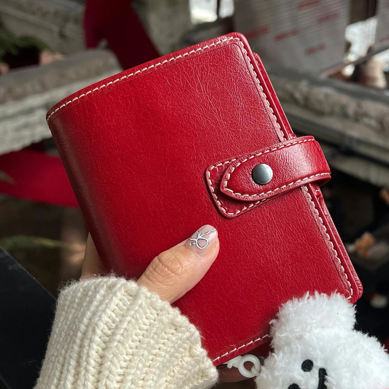 Elegant PU Leather Loose Leaf Notebook with Detachable Handbook and Card Holder Planner