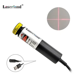 Enhanced Focusable Red Cross - Hair Laser Module for Precision Alignment in Fabric, Woodworks, and Printing Tasks (100mW 5V USB Cable)