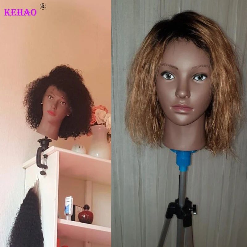 Wig Head Stand Canvas Block Head With Adjustable Mannequin Head Tripod For Wigs Making Display Wth Wig Caps T Pins