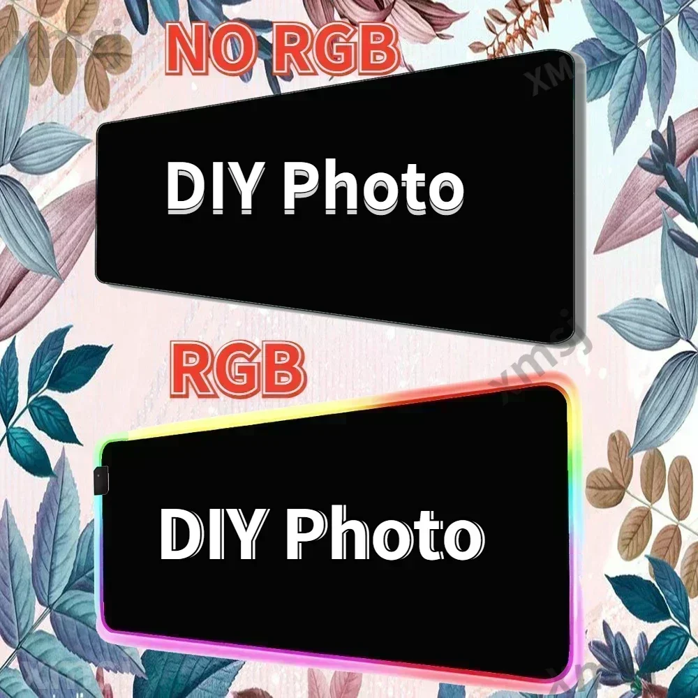 DIY Custom RGB Mouse Pad Anime Logo Gaming LED PC Gamer Accessories Color Glow Custom Personalized Mousepad Desk Mat gaming mousepad,mouse pad,computer desk mat