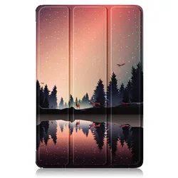 Premium Magnetic Tri - Fold Stand Smart Cover for Lenovo Tab 10.1 2025 (Huang hun)