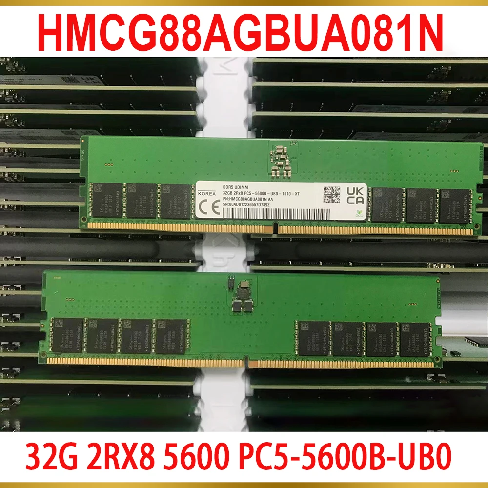 1 Pcs For SK Hynix RAM 32GB 32G 2RX8 5600 PC5 5600B UB0 DDR5 UDIMM Desktop