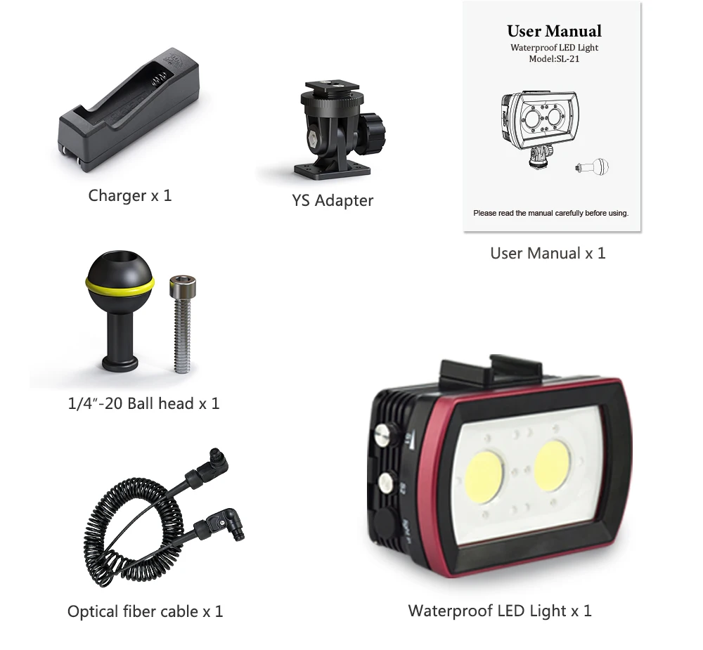 SL 18 40M Diving LED Fill Light 7500K - Mini Underwater Camera Video Light For Scuba Snorkeling