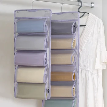 Organizzatore pieghevole per leggings Organizzatore per rotoli per guardaroba, Organizzatore per borse portaoggetti Appendiabiti Organizzatore per scomparti Appendiabiti 1