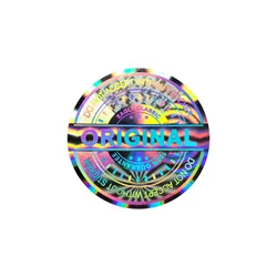 100pcs silver round holographic sticker warranty tear invalid seal label original authentic high safety laser sticker 30mm