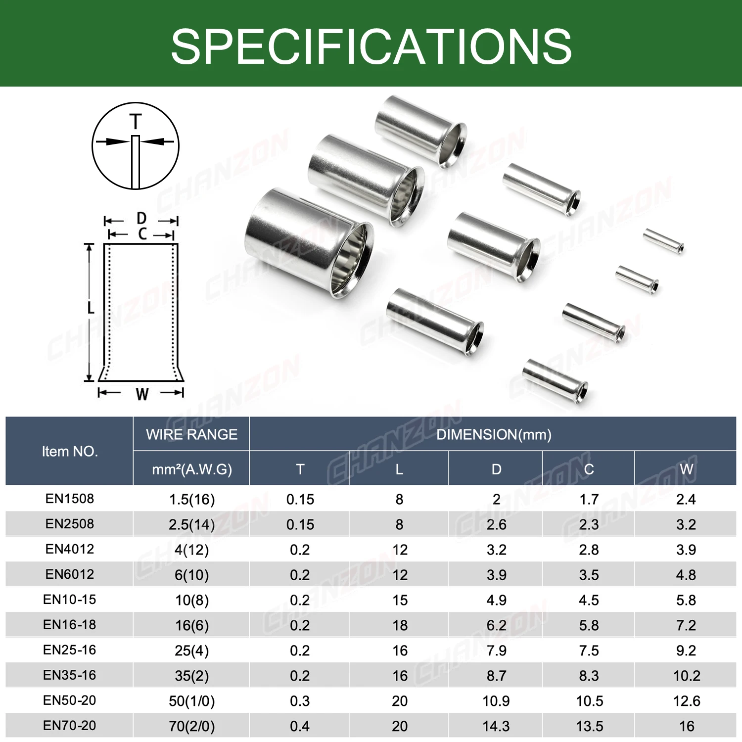 10 Values Tinned Red Copper Ferrule Non Insulated Cord End Electrical Terminal Connectors Crimping Tool
