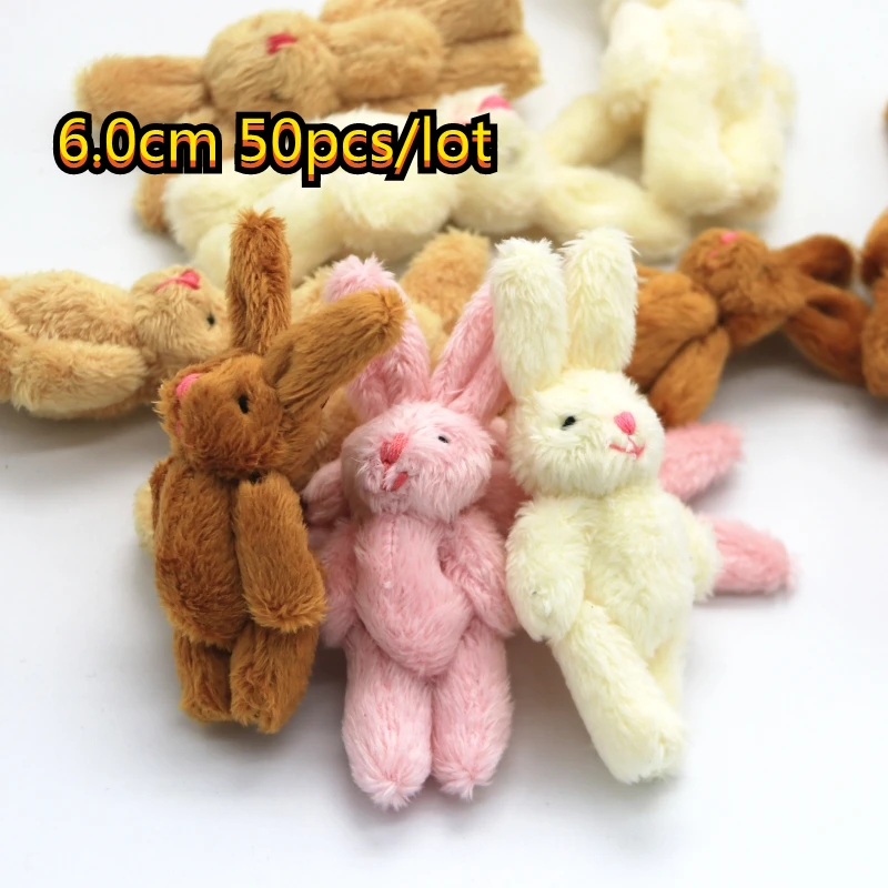 

50 шт., Детский плюшевый кролик, 6 см