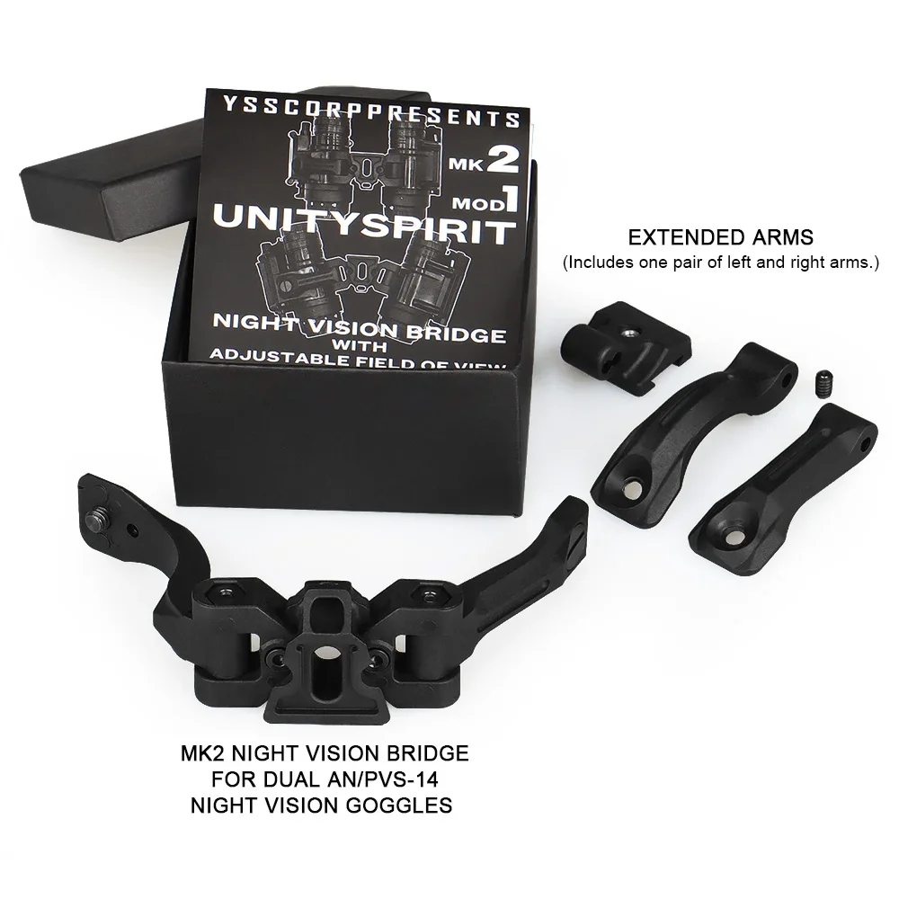 PVS14 Dual Bridge Mount-Quick Detach Night Vision Goggle Adapter for Military & Hunting Compatible with PVS14 nvg bracket