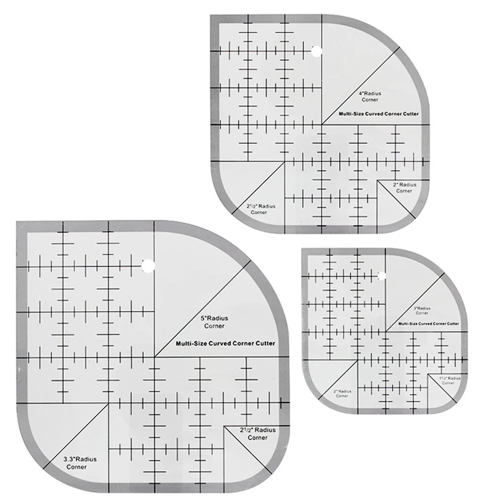 Non Slip Curved Corner Cutter Ruler Acrylic DIY Crafts Patchworks Sewing Template Quilting Accessories Multifunctional Ruler quilting ruler curve ruler