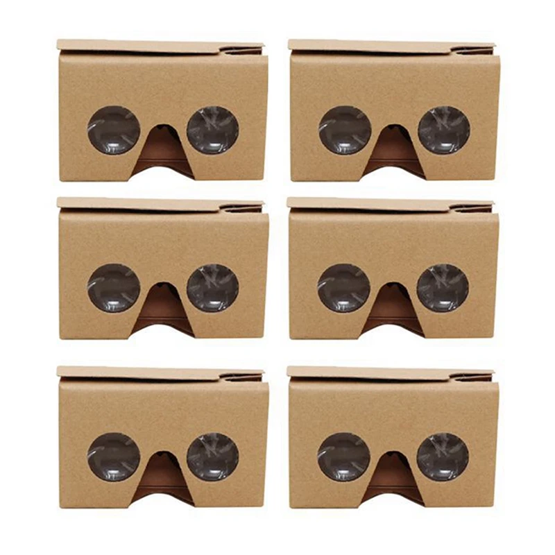 6 Pezzi Di Occhiali 3D Per Google Cardboard V2 Vr Valencia Smartphone Da 4.5- 6 Pollici + Fascia Per Capelli