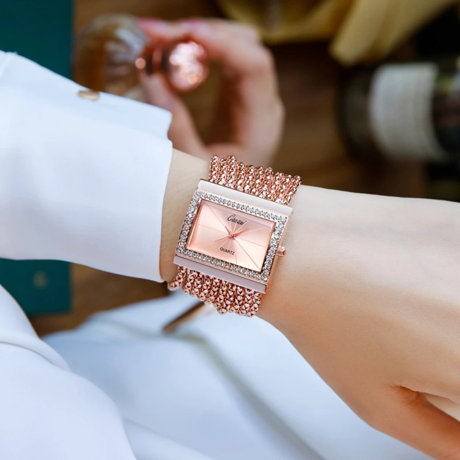 Fashion Women Luxury Square Wrist Watch Diamond Relogio Feminino Calendar Date Quartz Clock Gift Watch For Women часы женские 6