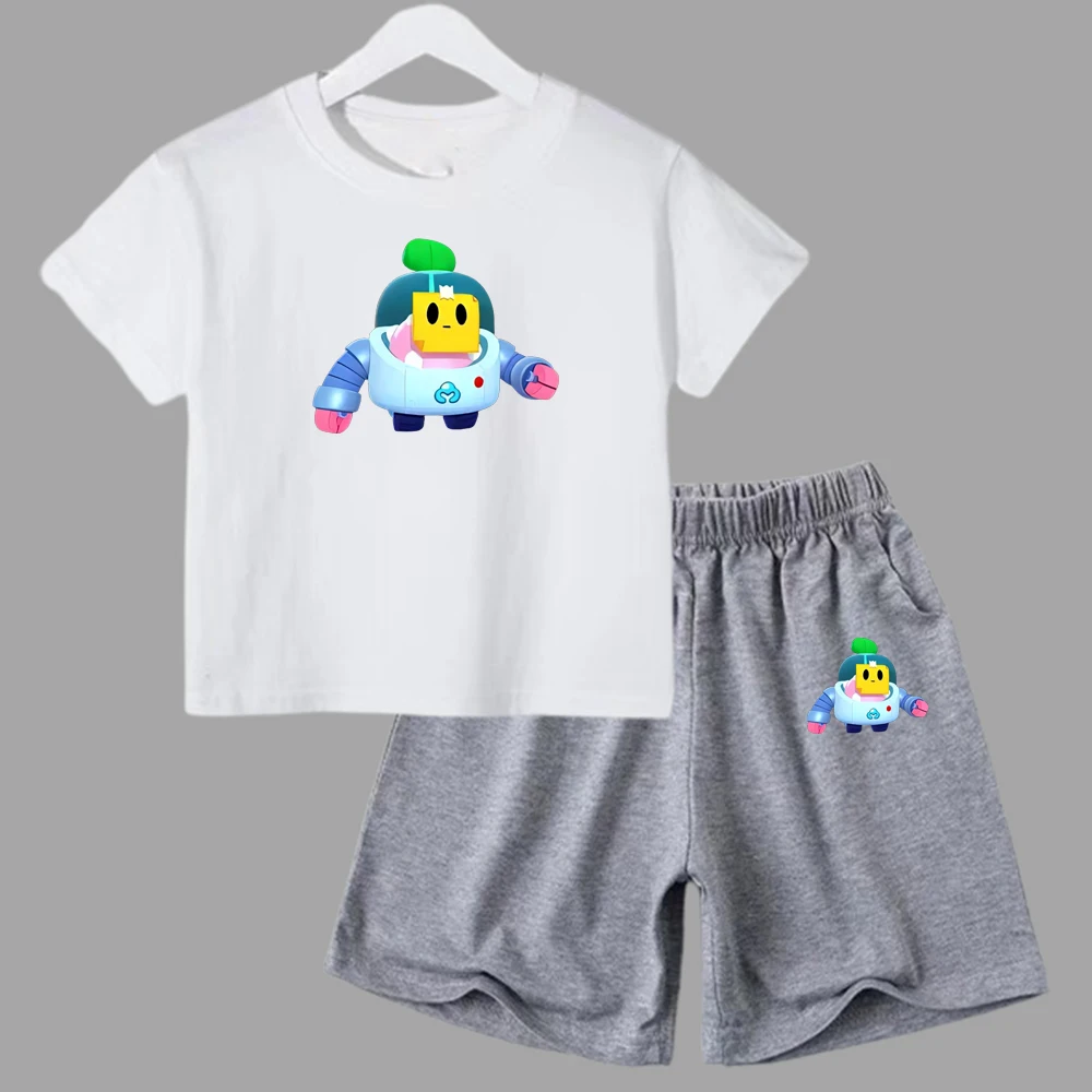 thumbnail image 1 of Conjuntos deportivos de verano para niños, camisetas de manga corta y pantalones de lucha de anime, conjuntos para niños y niñas de 3 a 13 años, 1 of 5