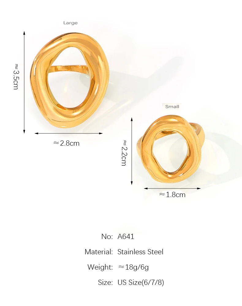 Moderne Mode Edelstahl Ringe Für Frauen Gold Silber Farbe Wasserdicht Minimalistischen frauen Finger Ring Ästhetischen Weiblichen Ring – Detail 1