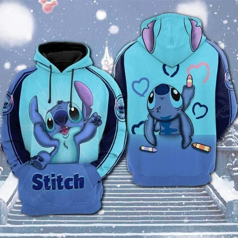 

Disney Fashion 3D Hoodie All Over Print Disney Gift Stitch Hoodie 2024 New Disney Thickened 3D Hoodie