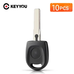 Premium KEYYOU Set of 10 Transponder Key Shells with Uncut HU66 Blades (10PCS)