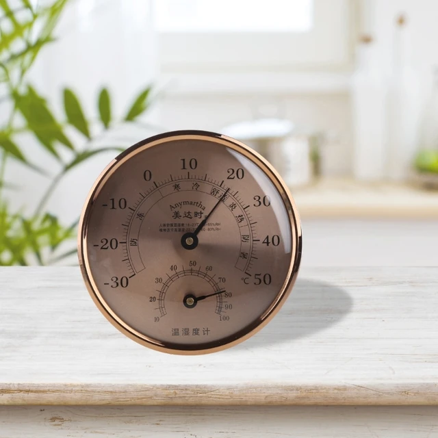 Kerek Hőmérő Beltéri Kültéri Nagy Fal És Higrométer, Lásd A Napi Csepp Hőmérsékletét Páratartalmát - Image 2