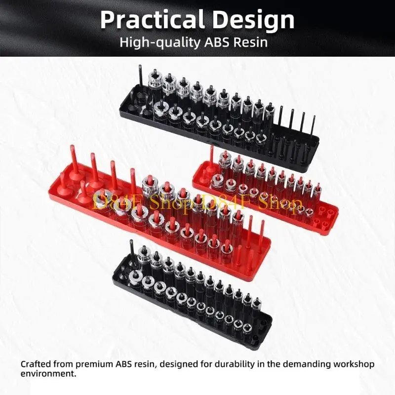 D84F는 SAE 및 미터법 소켓과 호환되는 8개 소켓 정리 랙, 모든 일반 드라이브로 작업 공간을 간소화합니다.