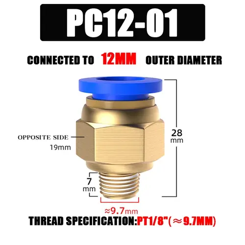10/50PCS Pneumatic Fitting Air Connector PC 4mm 6mm 8mm 10mm 12mm Thread 1/8" 1/4" 3/8" 1/2" Hose Fittings Pipe Quick Connectors - Image 10