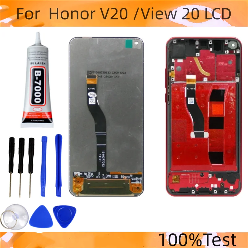 

ЖК-дисплей 6,4 дюйма для Honor V20 View 20, ЖК-дисплей, сенсорный экран, дигитайзер, планшетофон для Honor View 20, сменный ЖК-дисплей