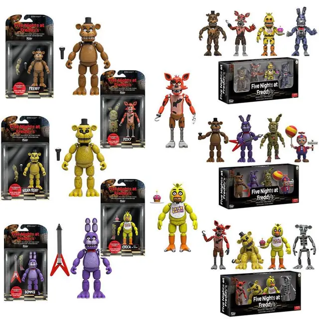 6 pçs definir halloween freddy pesadelo fazbear bonnie figura de ação cinco  noite fnaf freddy plástico crianças brinquedos - AliExpress