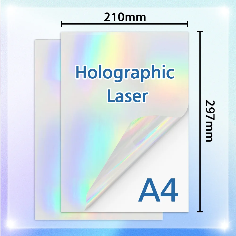 50 Sheets A4 Holographic laser silver art scratch paper for Laser