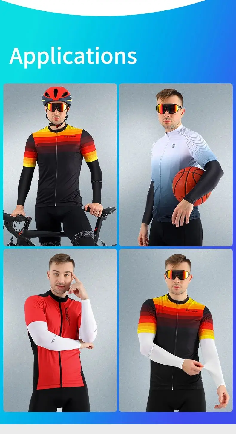 WEST BIKING Sport-Ärmel aus Eisseide für Fahrrad, Outdoor, Reisen, Sonnenschutz, UV-Schutz, Fitness, Sport, schnell trocknend – Detail 17
