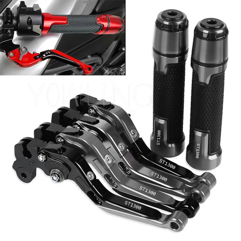 

ST 1300 Motorcycle CNC Brake Clutch Levers Handlebar knobs Handle Hand Bar Grip Ends FOR HONDA ST1300 2008 2009 2010 2011 2012