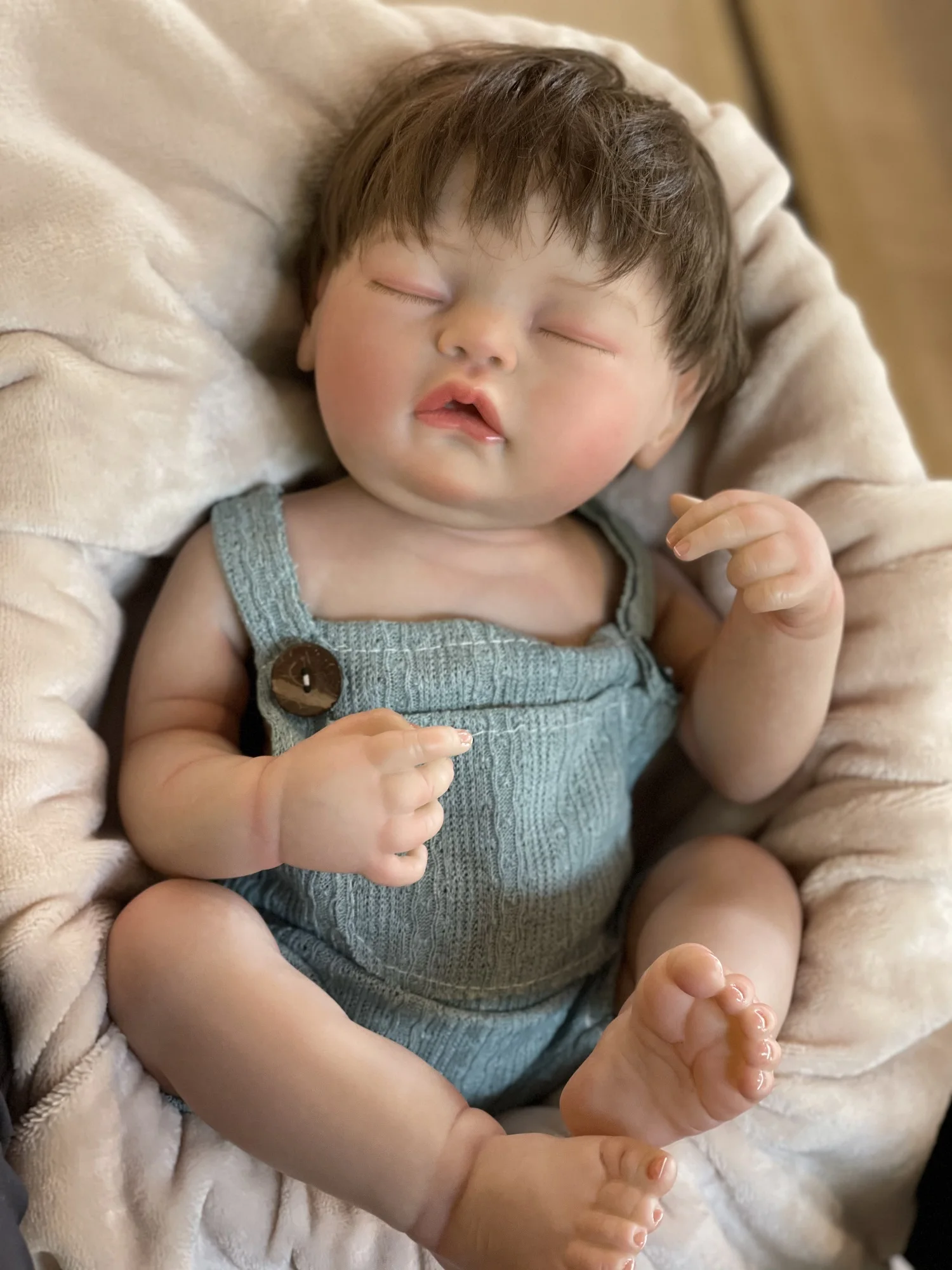 부드러운 촉감 실리콘 베베베크, 살아있는 살아있는 인형, 뿌리깊은 머리카락, 유연한 비닐 소년, 18-20 인치
