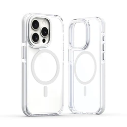 Luxury Magnetic Transparent Shockproof Phone Case with MagSafe Wireless Charging - iPhone 15 Plus (Clear)