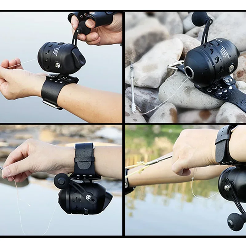 Fishing Reel Slingshot Compound Bow Hunting Speed Ratio 3.3:1 Closed Metal Coil Wheel 5# PE 40M Use With Wristband Darts 25 spinning fishing reels fishing reels