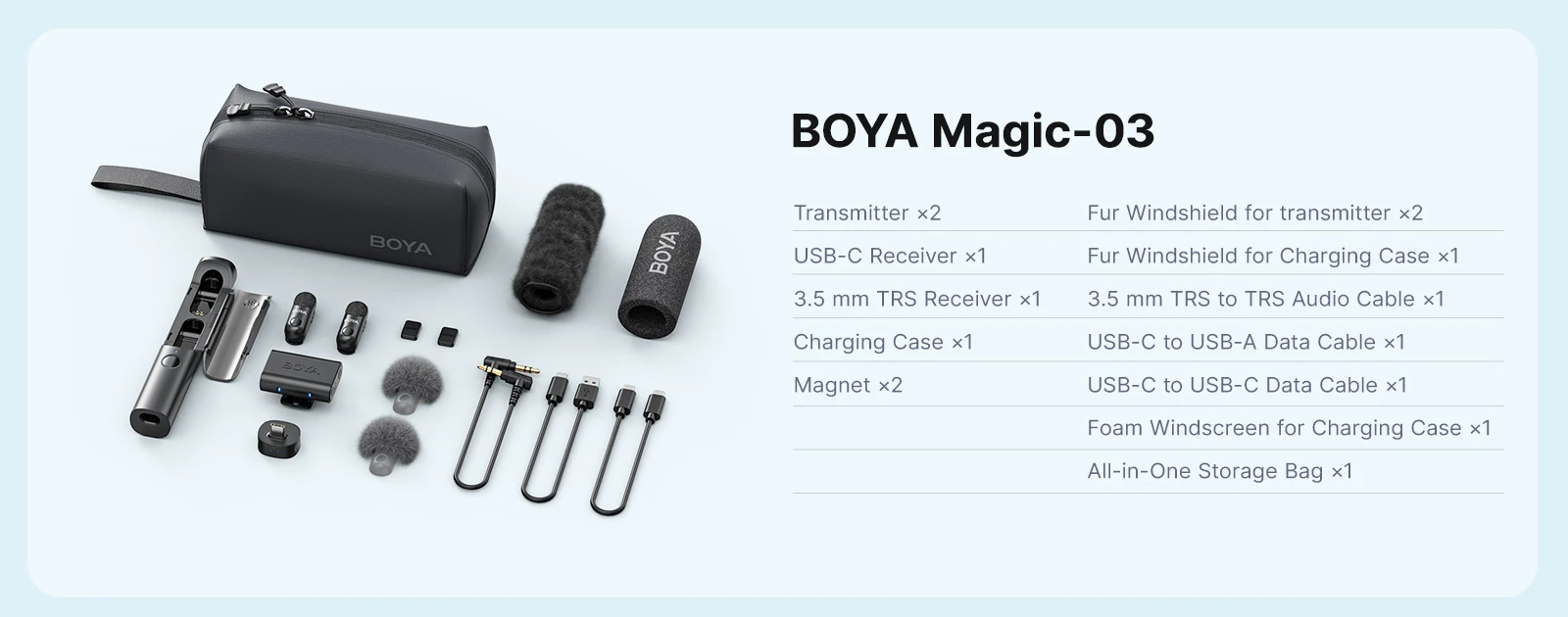 BOYA BOYA Magic Professional Wireless Lapel Microphone Shotgun/Desktop/Handheld Mic for iPhone Android Camera PC Video Recording