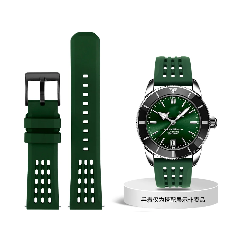 Premium Quick Release Fluorine Rubber Watch Strap with Porous Design