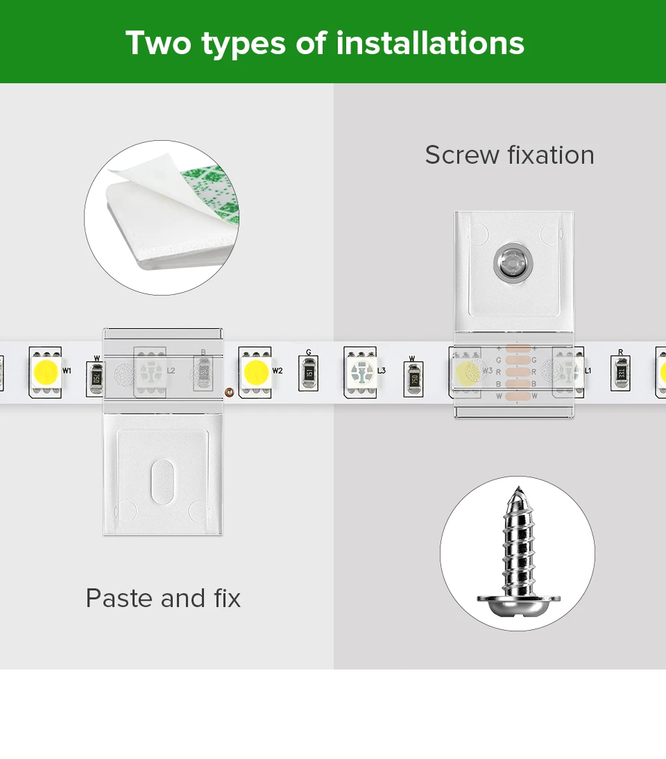 Description Picture 4 of item10 Pcs Clip with Screw for 10mm PCB LED Light Strip WS2812B WS2811 FCOB COB SK6812 RGBW Wire Bundle Holder Tie Mount Connectors