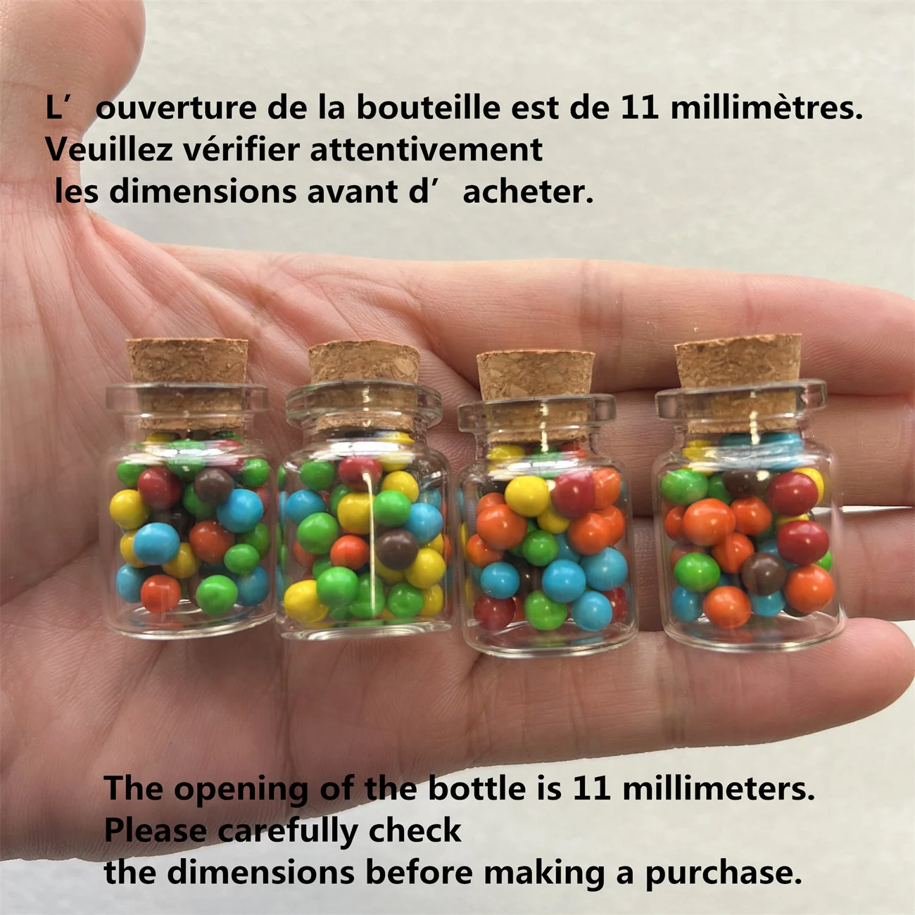 Wholesale 50/105 pcs/lot Decorative Small Glass Bottles  5ml Glass tube Cork Stopper Crafts Jars Mini  Bottles Wishing Gift 4