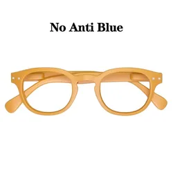 Stylish Round Unisex Reading Glasses with Spring Hinges (Orange)