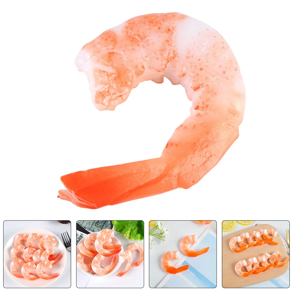 

5 Pcs Food Other Simulated Imitation Shrimp Seafood Fake for Decor Pvc Props Model