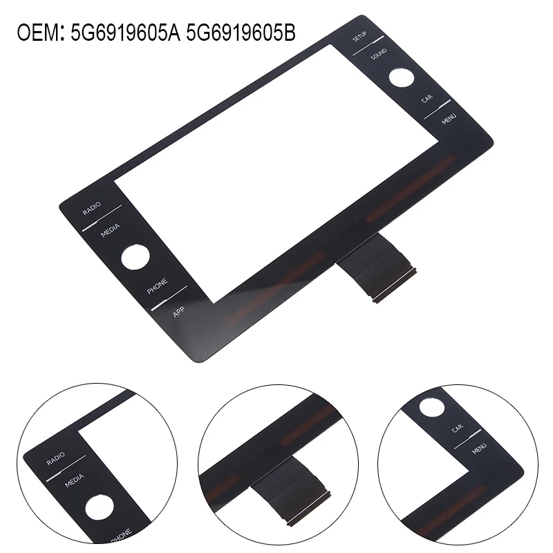 

60 Pins 8 Inch Glass Touch Screen Digitizer For VW MK7 Golf 7 7.5 Passat B8 Polo MK6 Radio 5G6919605A 5G6919605B Replacement