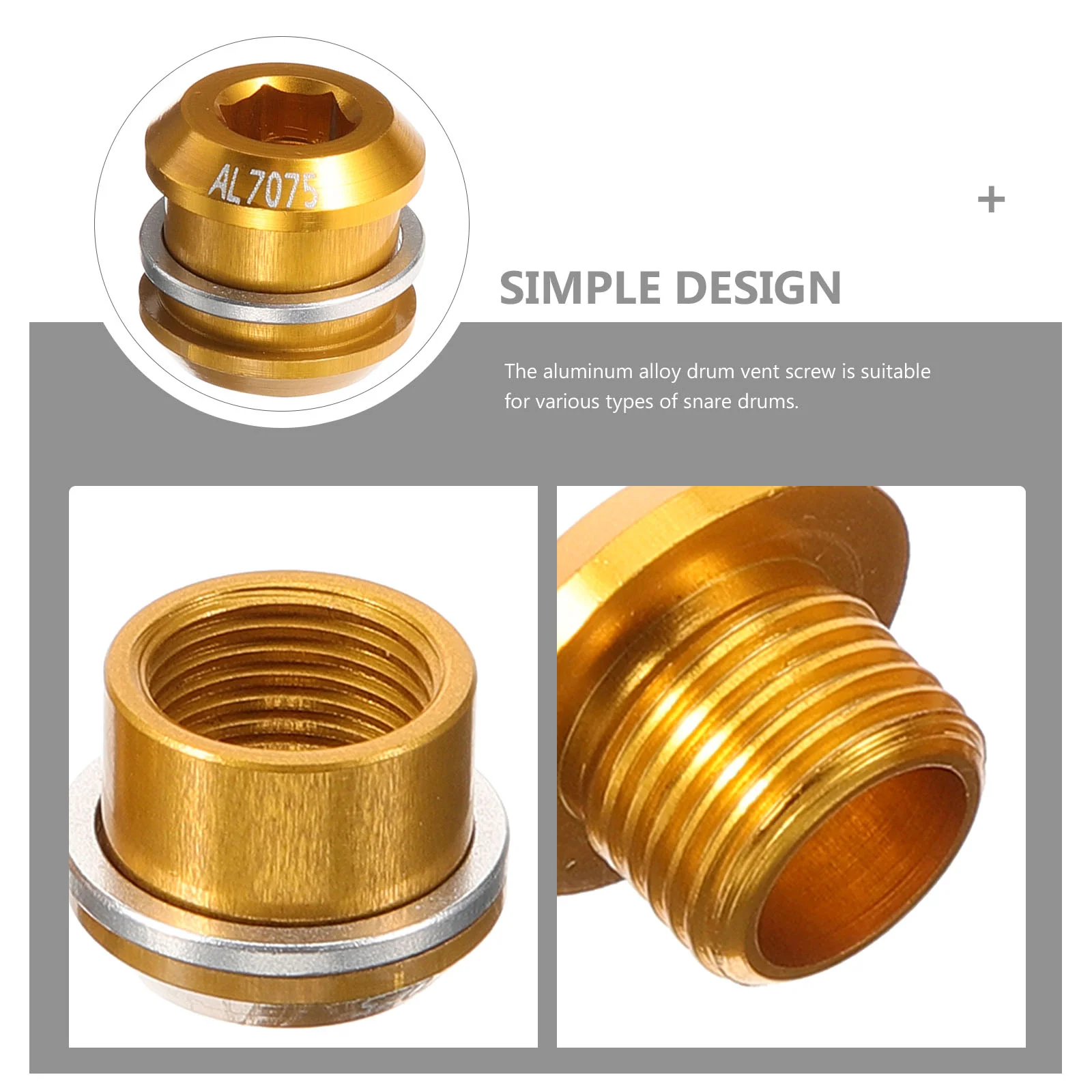 Snare Drum Air Hole Screw Percussion Instrument Supply Accessories Metal Vent for Part Parts Multicolor