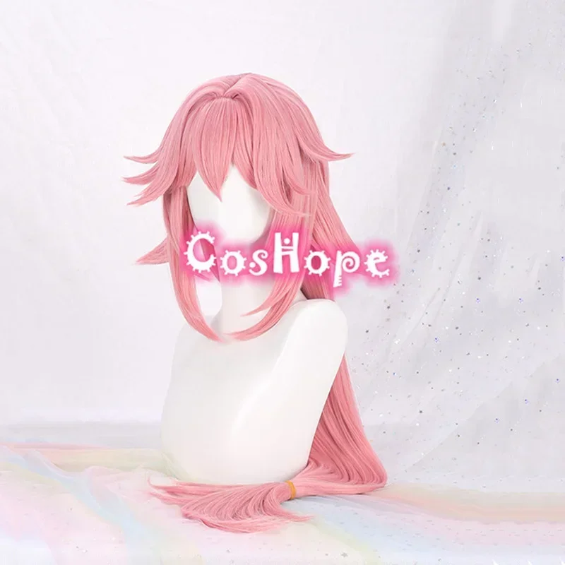 Cosplay Prop Yae Miko Cosplay Wig Women 85cm Long Pink Heat Resistant Synthetic Wig Halloween