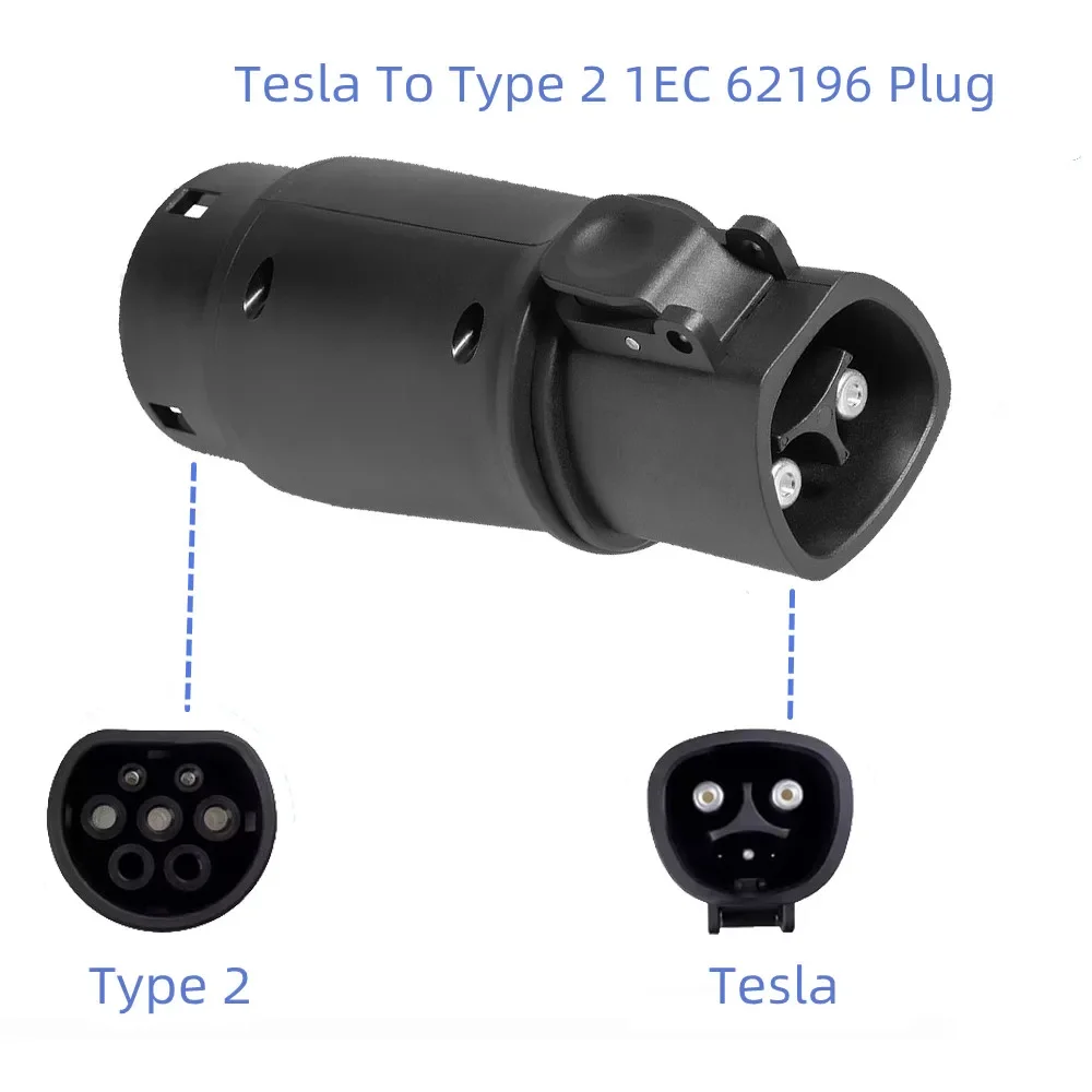 

Разъем для зарядки электромобиля 32A Tesla на тип 2 IEC 62196, разъем для зарядки электромобиля