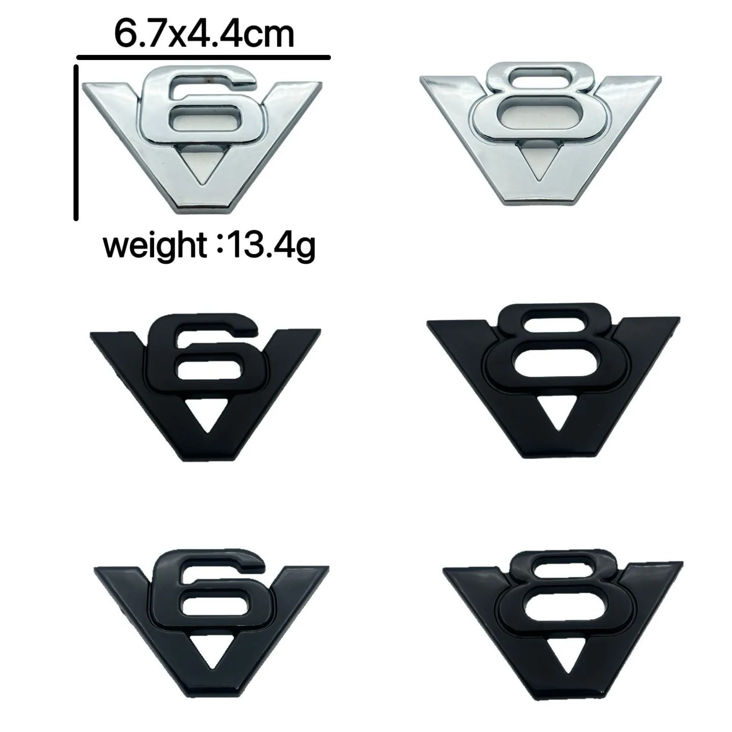 메탈 자동차 스타일링 V6 V8 배기량 로고 펜더 트렁크 리어 데칼 엠블럼 배지 스티커