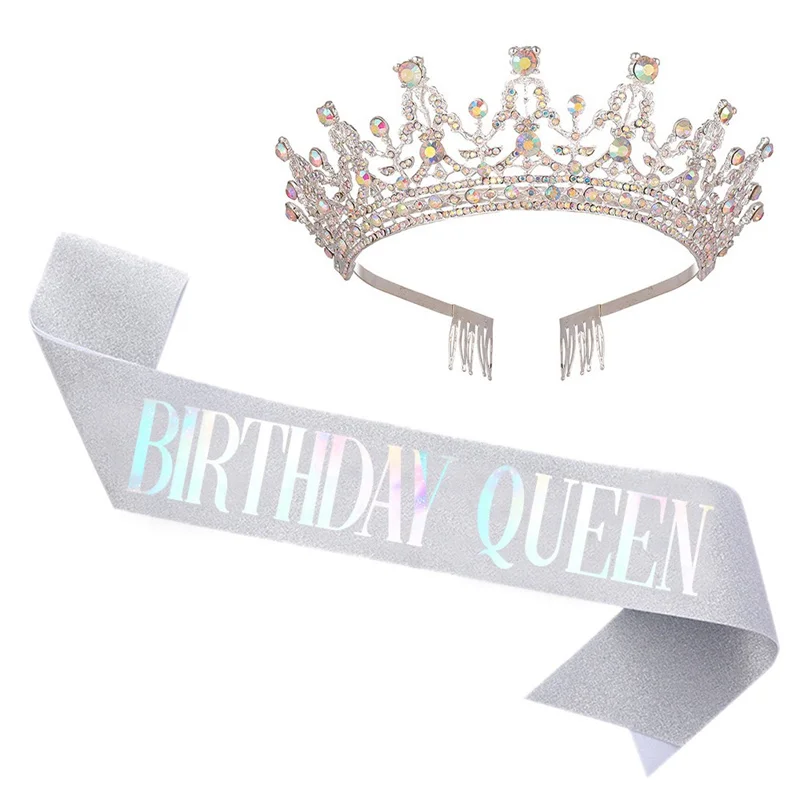 Decorazione di compleanno per topper per torta con corona in metallo bella principessa