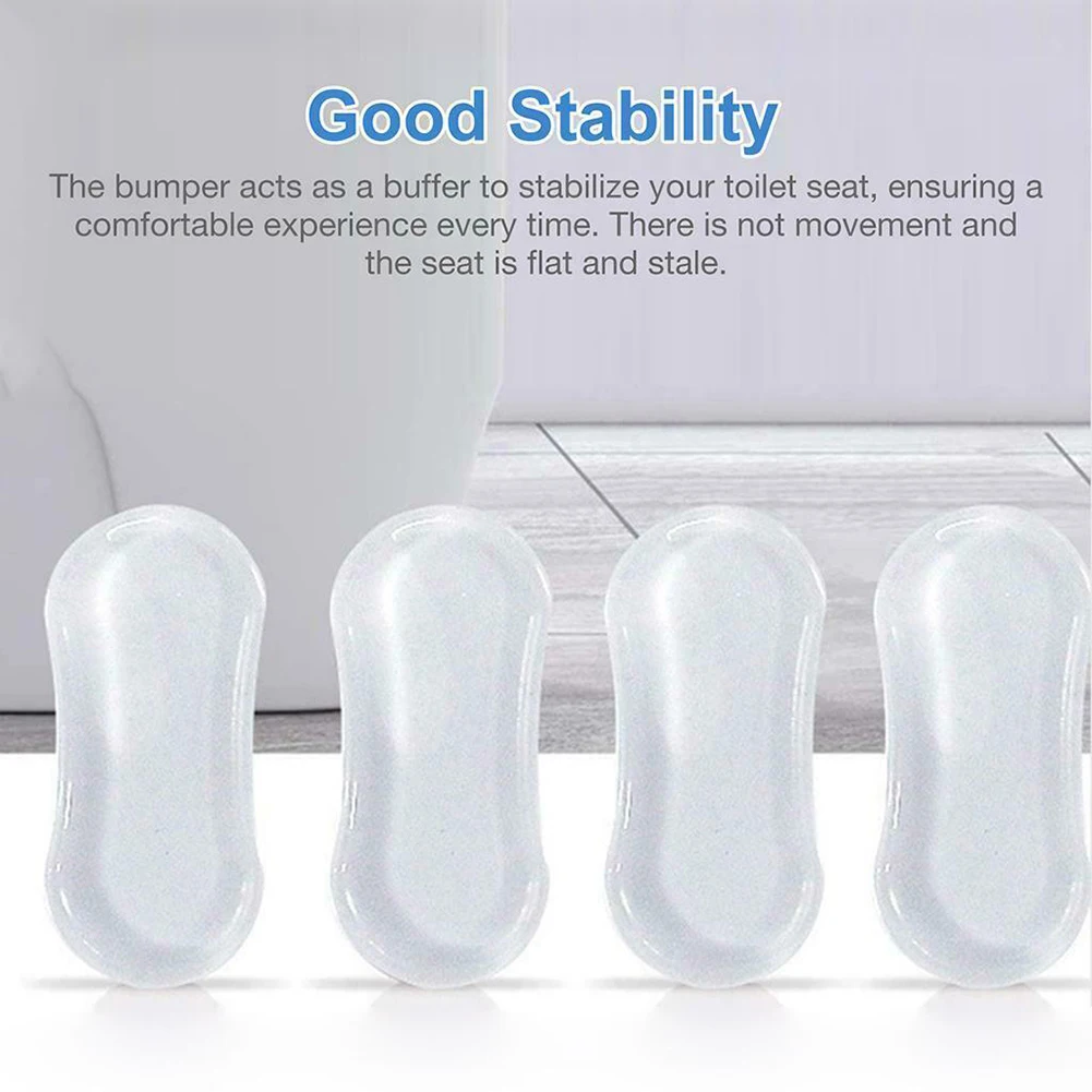 Toilet Seat Accessories 4pcs/set Toilet Lid Cushion Pads Toilet Seat Bumper Silicone Pad Buffers Bathroom Accessories Shock Absorber Replacement