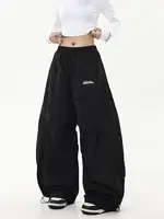 Casual Chic Sweatpant Retro Matching Oversize Women's Wide Leg Pant Low Waist Drawstring Lady Cargo Pants Y2K Hip Hop Streetwear - Image 2