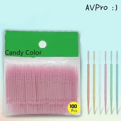 100pcs/box Double Head Dental Floss Interdental Toothpick Brush Brush Teeth Stick Dental Oral Care Toothpicks Floss Pick