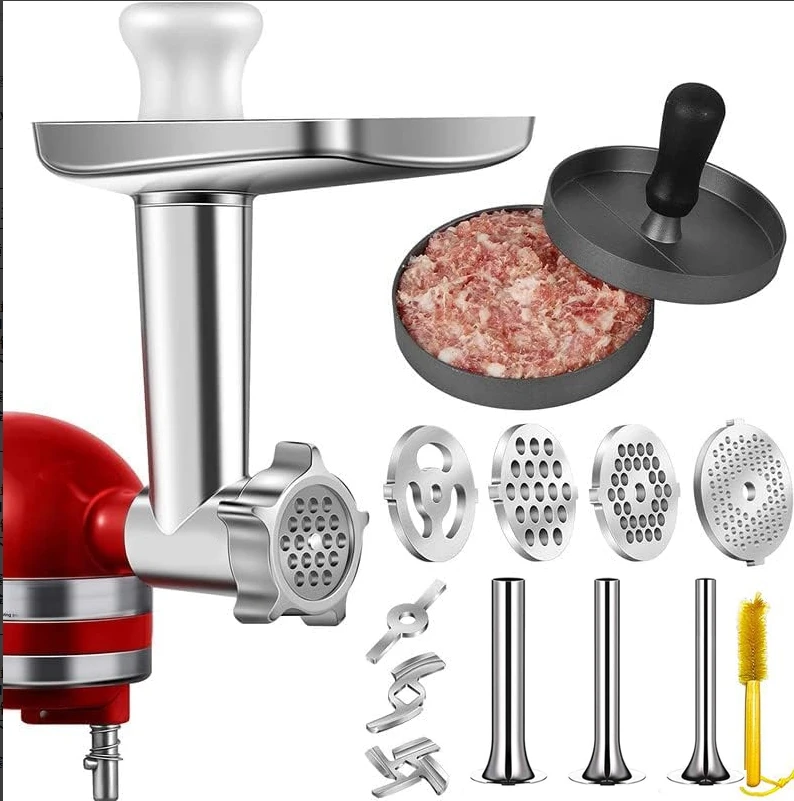 Hachoir à viande en métal avec poussoir à saucisses, accessoire de support, grands rêves, KitchenAid 2024